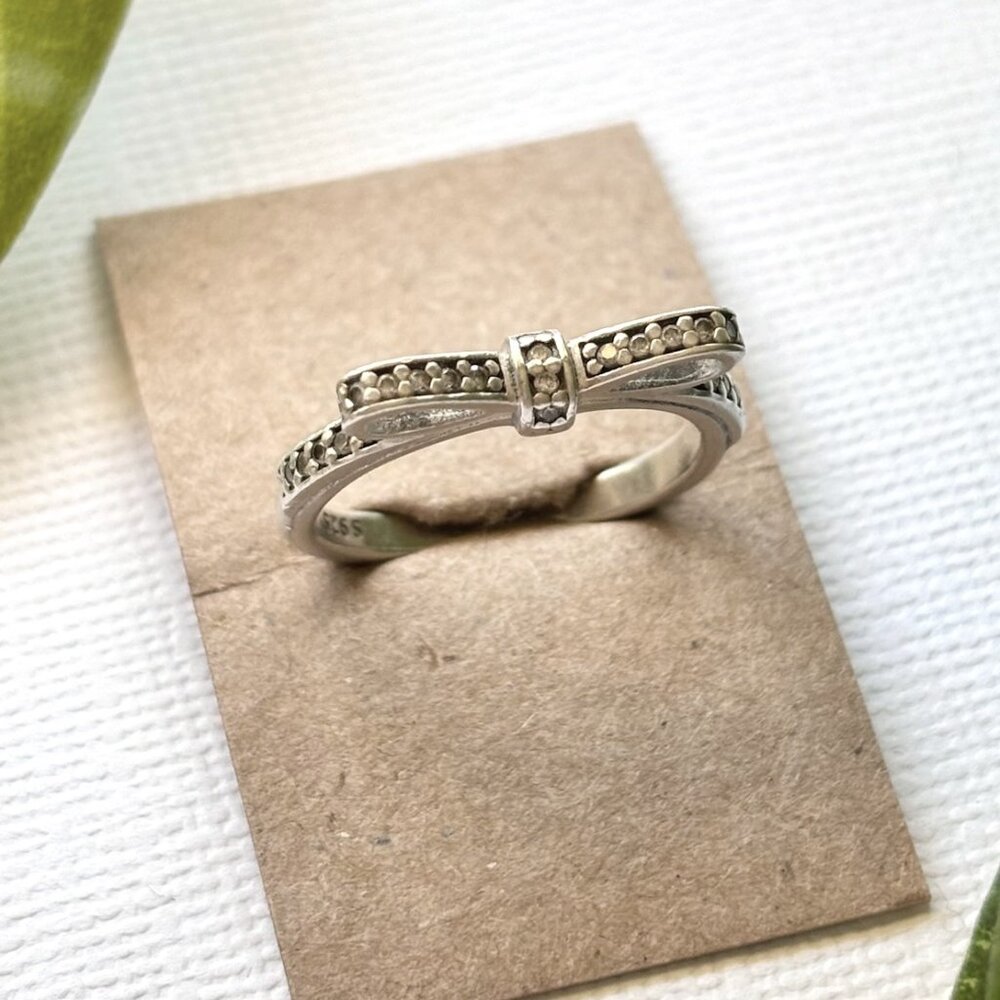 Genuine Pandora Classic Bow Ring Sterling Silver - Size 5